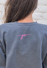 Load image into Gallery viewer, Kind Babes Club Crewneck // Charcoal Hot Pink