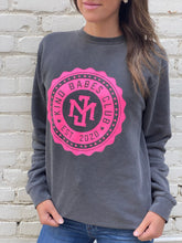 Load image into Gallery viewer, Kind Babes Club Crewneck // Charcoal Hot Pink