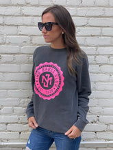 Load image into Gallery viewer, Kind Babes Club Crewneck // Charcoal Hot Pink
